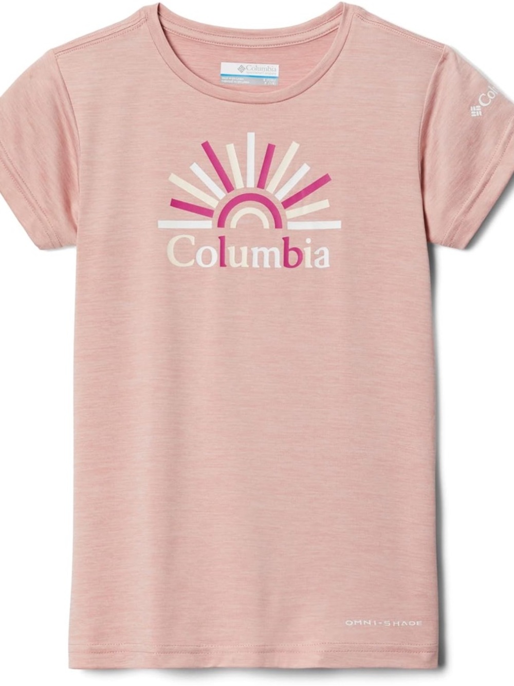 Columbia Girls Omni-Shade UPF 50 Graphic Tee Pink L 14/16 NWT Sun Protection